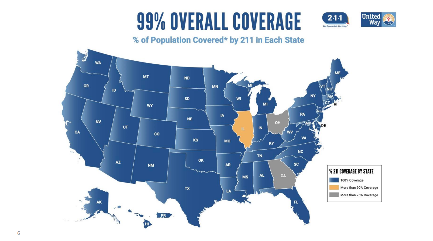 211 coverage map for the united states