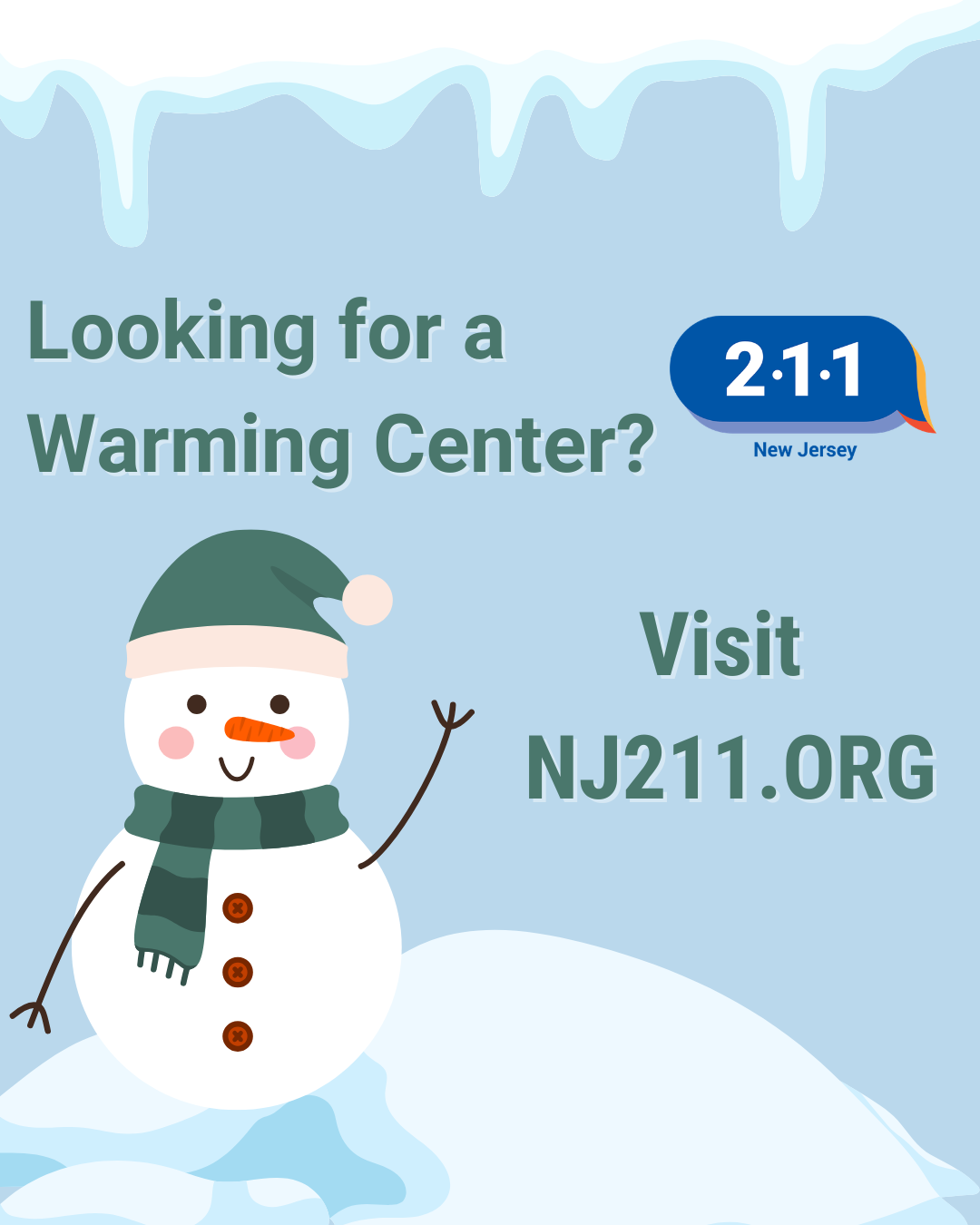 Code Blue graphic with snowman